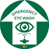 Green Emergency Eye Wash Station, 12" Floor Sign