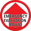 Emergency Evacuation Route, 12" Floor Sign