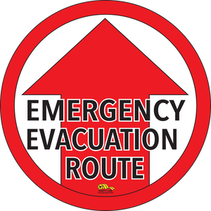24" Emergency Evacuation Route Floor Sign