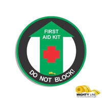 Mighty Line Do Not Block First Aid Kit Floor Sign, 24 inch size