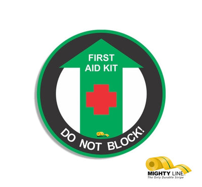 Mighty Line Do Not Block First Aid Kit Floor Sign, 24 inch size