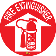 16" Fire Extinguisher Pull Aim Squeeze Sweep Floor Sign