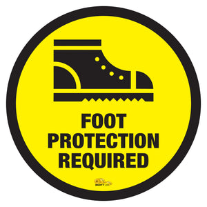 Foot Protection Required - Floor Marking Sign, 24"