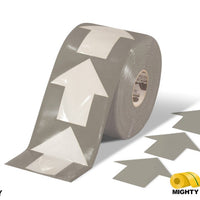 Mighty Line 4" Grey Arrow Pop Out Tape, 100' Roll