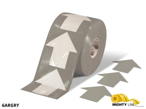 Mighty Line 4" Grey Arrow Pop Out Tape, 100' Roll