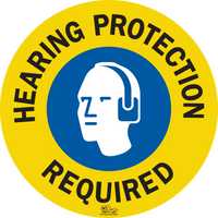 24" Hearing Protection Required Floor Sign