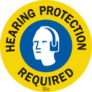 24" Hearing Protection Required Floor Sign