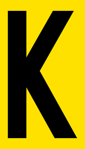 Mighty Line YELLOW Die Cut Location Markers - Letter K - Pack of 10