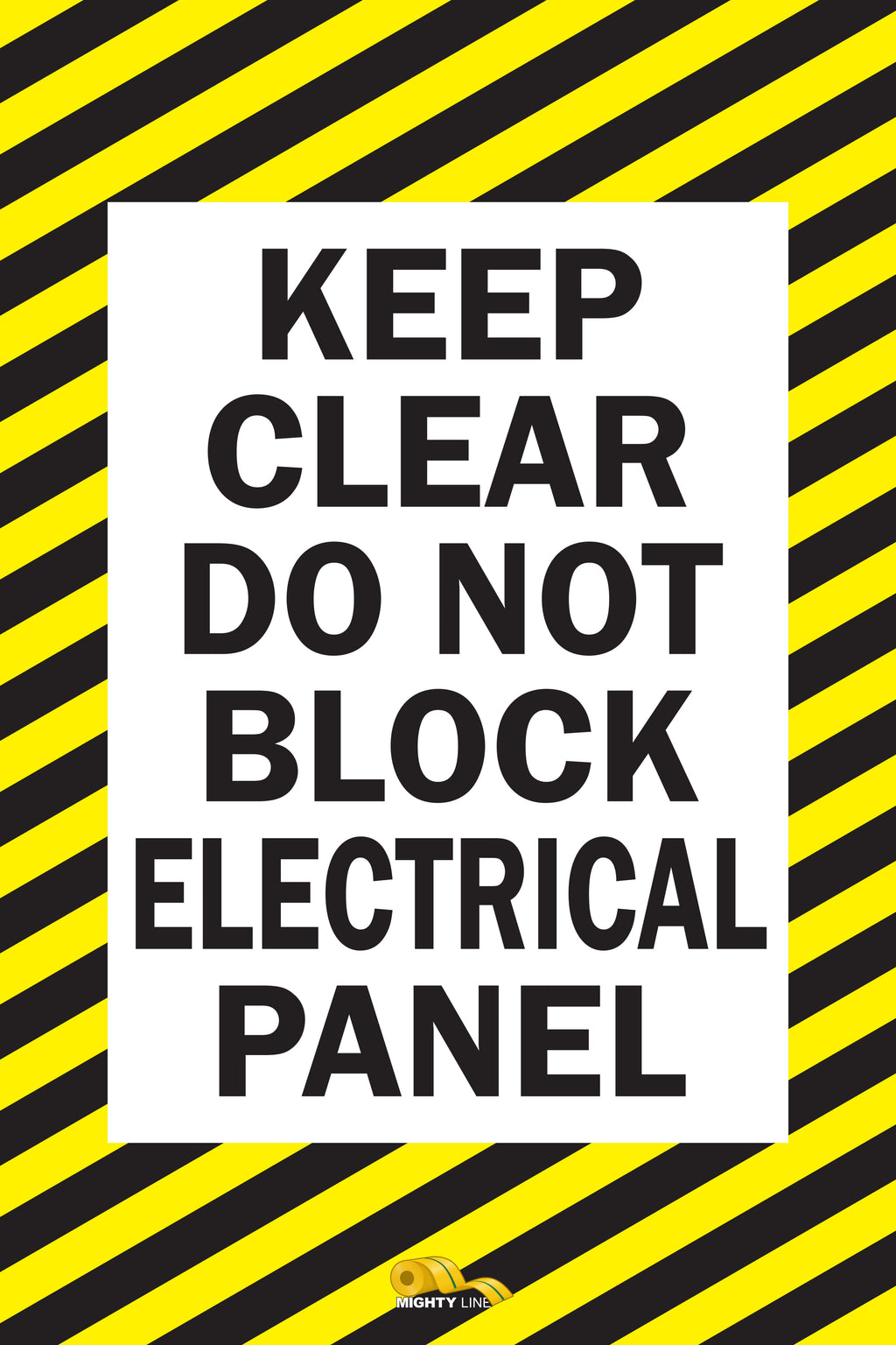 Keep Clear Do Not Block Electrical Panel, Mighty Line Floor Sign, Industrial Strength, 36x42" Wide