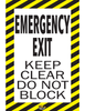 EMERGENCY EXIT KEEP CLEAR DO NOT BLOCK, 24x36" Floor Sign