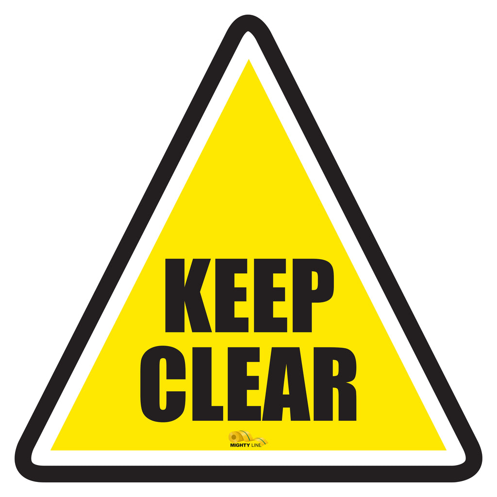 Keep Clear Triangle Floor Sign - Floor Marking Sign, 16"