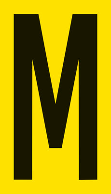 Mighty Line YELLOW Die Cut Location Markers - Letter M - Pack of 10