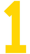 Mighty Line 1 Number Floor Marker Adhesive, 4.5"x10" size, pack of 10