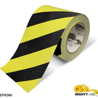 Mighty Line 6" Yellow With Black Chevrons Anti-Slip Floor Tape - 60' Roll