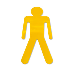 Pedestrian Man - Pack of 20 - Floor Marking 6" x 10", Yellow