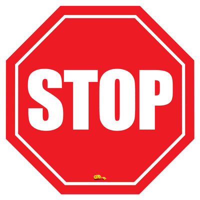 Stop Sign Modern Floor Sign - Floor Marking Sign, 12