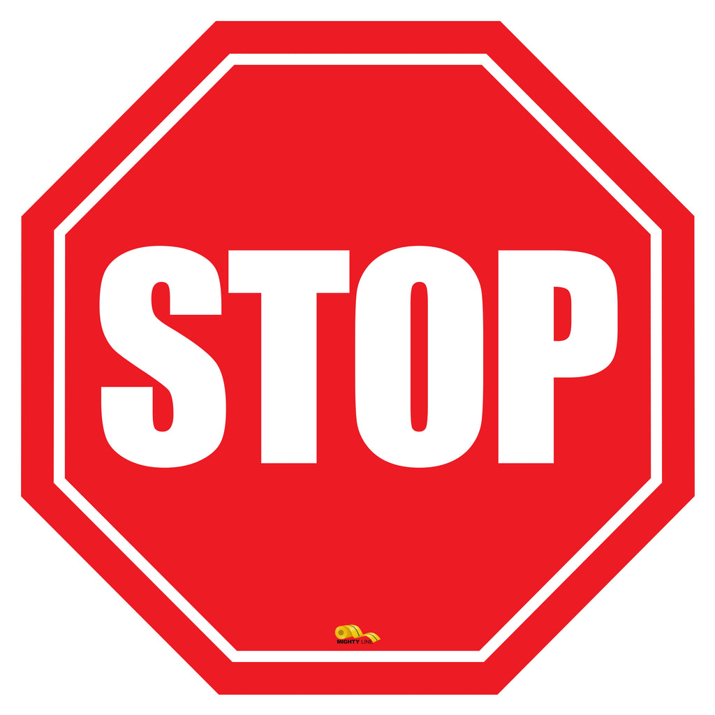 Stop Sign Modern Floor Sign - Floor Marking Sign, 16"