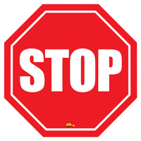 Stop Sign Modern Floor Sign - Floor Marking Sign, 24"