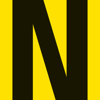 Mighty Line YELLOW Die Cut Location Markers - Letter N - Pack of 10