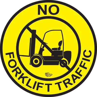 Mighty Line No Forklift Traffic Peel and Stick Floor Sign, 12