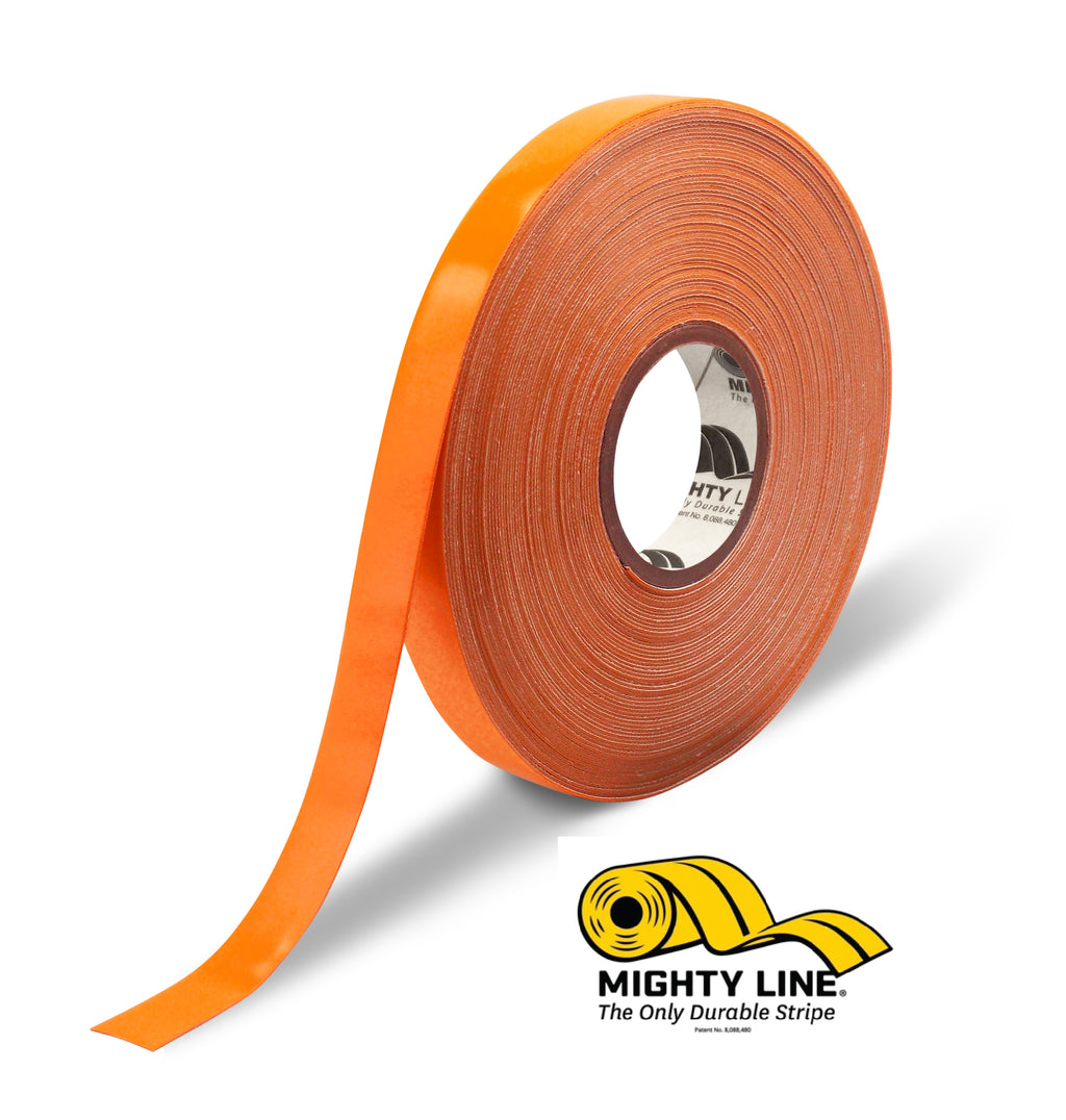 Mighty Line 1" Orange Solid Color Tape - 50' Roll
