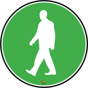 Pedestrian Man Green Circle, 16" Floor Sign