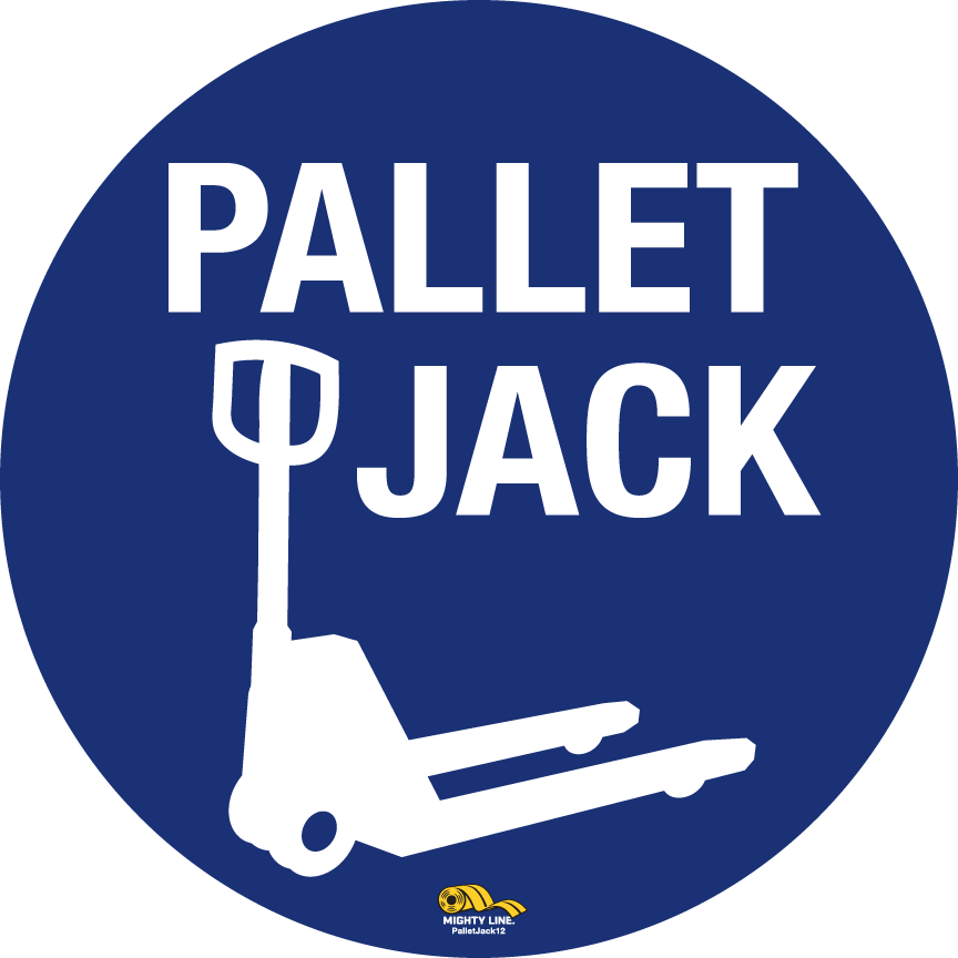 Pallet Jack, Mighty Line Floor Sign, Industrial Strength, 12" Wide
