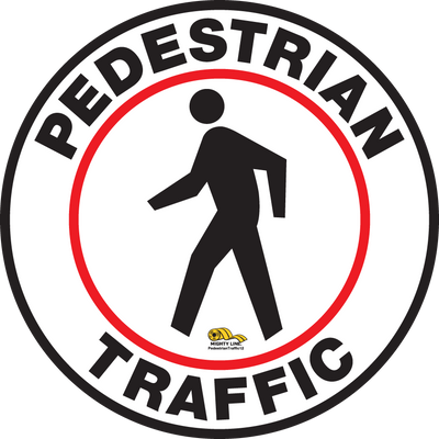 Pedestrian Traffic Floor Sign - Floor Marking Sign, 12