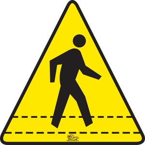 Pedestrian Walkway Floor Sign - Floor Marking Sign, 12"