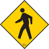 Pedestrian Yellow, Mighty Line Floor Sign, Industrial Strength, 24" Wide