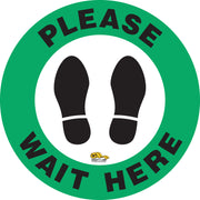 Please Wait Here Floor Marking Sign - Social Distancing Floor Sign