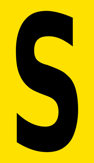 Mighty Line YELLOW Die Cut Location Markers - Letter S - Pack of 10