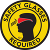 Yellow Safety Glasses Required, 12" Floor Sign