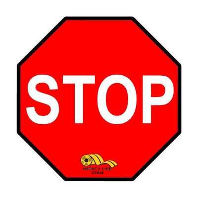 Standard Red Stop Sign - Floor Marking, 48