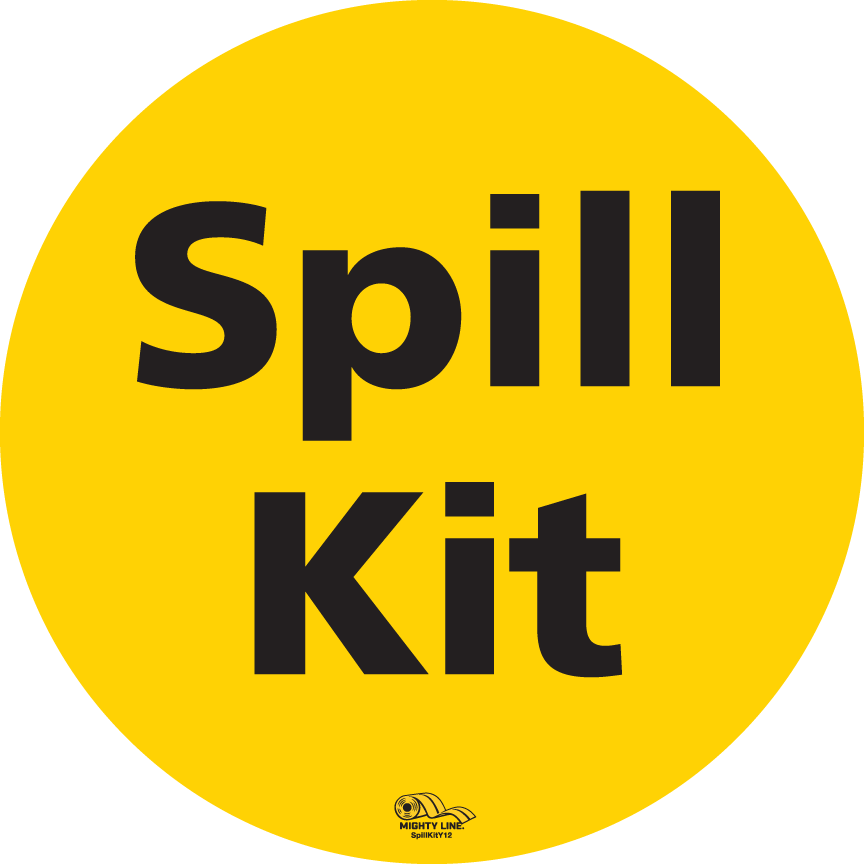 Yellow Spill Kit, 12" Floor Sign