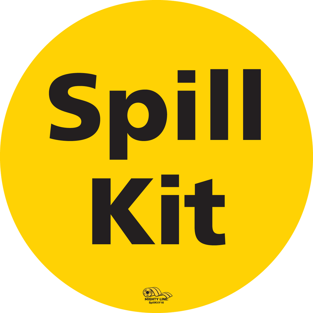 Yellow Spill Kit, 16" Floor Sign