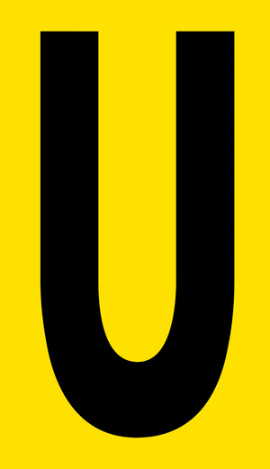 Mighty Line YELLOW Die Cut Location Markers - Letter U - Pack of 10