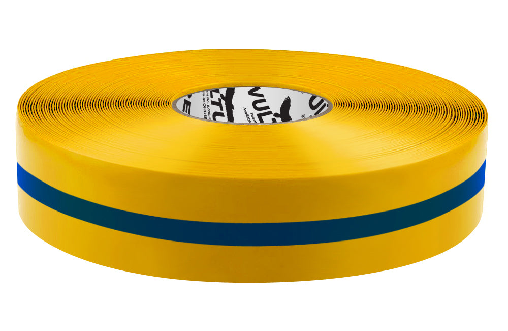 4 Orange Tape with Blue Center Line - 100' Roll - Safety Floor Tape