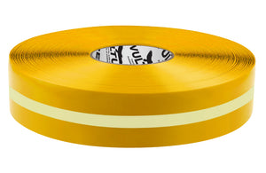 Glow in the Dark Marking Tape, Solid with Glowing Center Line, Continuous Roll, 2" Roll, 1 EA, 45VR91