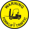 Warning Fork Lift Traffic, Mighty Line Floor Sign, Industrial Strength, 24" Wide