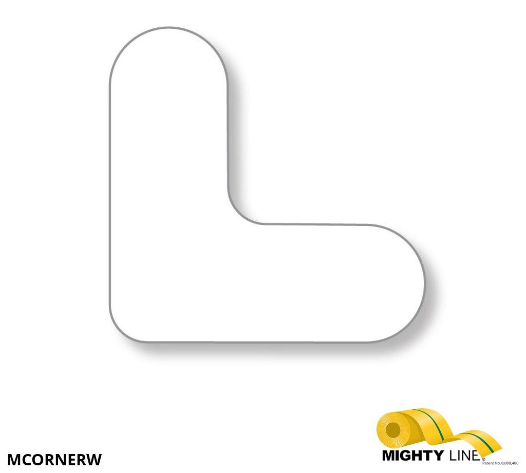 Mighty Line 3/4" Wide Solid White Mini Corner Pack of 108