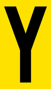 Mighty Line YELLOW Die Cut Location Markers - Letter Y - Pack of 10