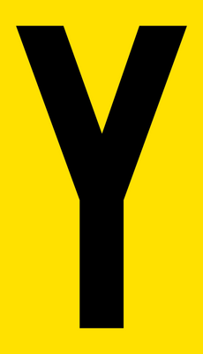 Mighty Line YELLOW Die Cut Location Markers - Letter Y - Pack of 10