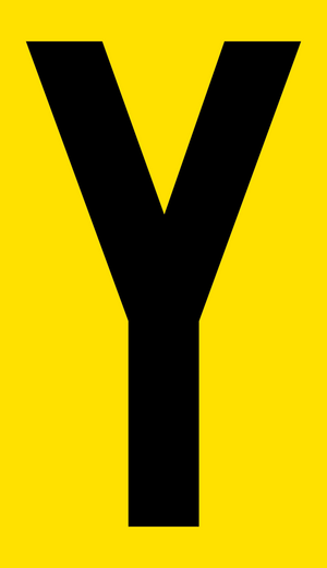 Mighty Line YELLOW Die Cut Location Markers - Letter Y - Pack of 10