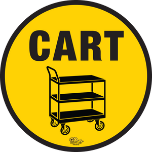 Push Cart Mighty Line Floor Sign, Industrial Strength, 12" Wide