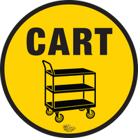 Push Cart Mighty Line Floor Sign, Industrial Strength, 16" Wide