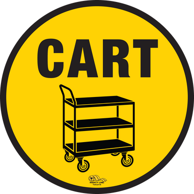 Push Cart Mighty Line Floor Sign, Industrial Strength, 16