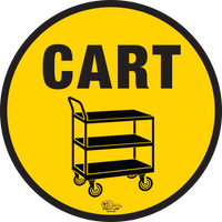 Push Cart Mighty Line Floor Sign, Industrial Strength, 24" Wide