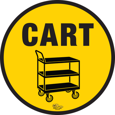 Push Cart Mighty Line Floor Sign, Industrial Strength, 24