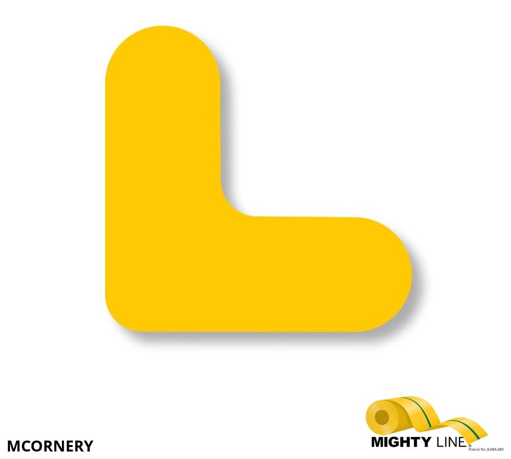 Mighty Line 3/4" Wide Solid Yellow Mini Corner Pack of 108